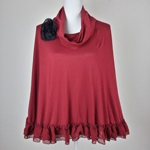Pigskins & Ponytails Cowl Neck Game Day Poncho